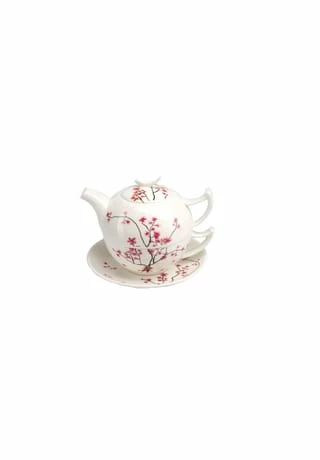 Tea Logic Tea For One Cherry Blossom (Tasse 0,25l, Kanne 0,5l, Untertasse) Weiß, Rosa 3 Tea Logic Tea For One Cherry Blossom (Tasse 0,25l, Kanne 0,5l, Untertasse) Weiß, Rosa