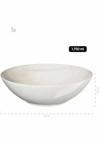 MÄSER Salatschüssel-Set, Steinzeug Ossia Weiß/ Beige 5 MÄSER Salatschüssel-Set, Steinzeug Ossia Weiß/ Beige – Bild 3