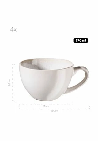 MÄSER Tassen-Set, Steinzeug FROZEN Weiß 4 MÄSER Tassen-Set, Steinzeug FROZEN Weiß – Bild 2