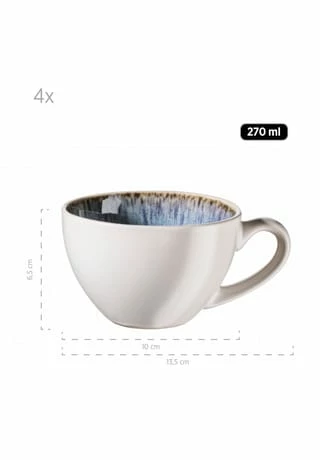 MÄSER Tassen-Set, Steinzeug FROZEN Blau 4 MÄSER Tassen-Set, Steinzeug FROZEN Blau – Bild 2