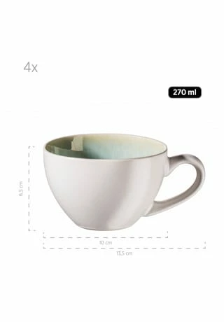 MÄSER Tassen-Set, Steinzeug FROZEN Grün 4 MÄSER Tassen-Set, Steinzeug FROZEN Grün – Bild 2