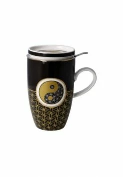 Goebel Teetasse Mit Deckel Und Sieb Yin Yang Schwarz Bunt