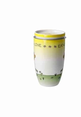 Goebel Teetasse Mit Deckel Und Sieb Der Kleine Yogi - "Eat Chill Love" Bunt 7 Goebel Teetasse Mit Deckel Und Sieb Der Kleine Yogi - "Eat Chill Love" Bunt – Bild 5