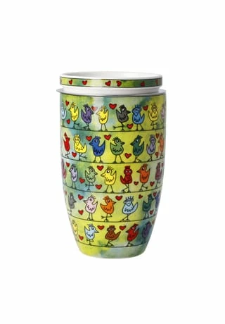 Goebel Teetasse Mit Deckel Und Sieb James Rizzi - Birds On A Love Wire Bunt 7 Goebel Teetasse Mit Deckel Und Sieb James Rizzi - Birds On A Love Wire Bunt – Bild 5