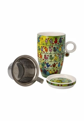 Goebel Teetasse Mit Deckel Und Sieb James Rizzi - Birds On A Love Wire Bunt 10 Goebel Teetasse Mit Deckel Und Sieb James Rizzi - Birds On A Love Wire Bunt – Bild 8