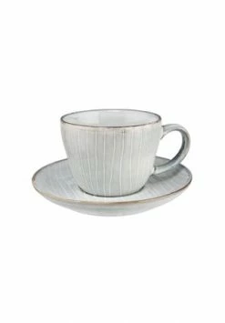 BUTLERS® HENLEY Kaffeetasse Mit Untertasse 270ml Hellgrau