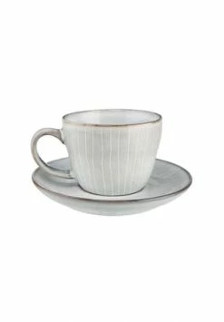 BUTLERS® HENLEY Kaffeetasse Mit Untertasse 270ml Hellgrau -Deutschland karaffen-kruege Verkäufe 2024 unnamed file 388