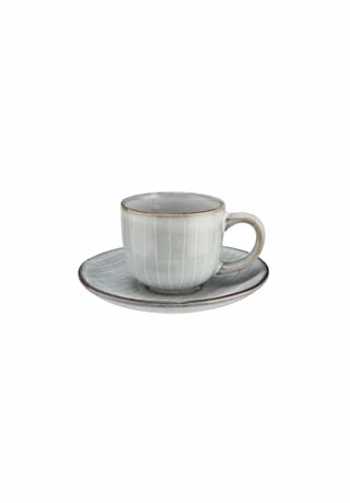 BUTLERS® HENLEY Espressotasse Mit Untertasse 90ml Hellgrau 3 BUTLERS® HENLEY Espressotasse Mit Untertasse 90ml Hellgrau