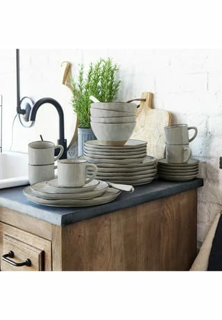 LOBERON Geschirr 30er Set Biarré Grau 4 LOBERON Geschirr 30er Set Biarré Grau – Bild 2