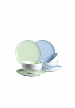 MÄSER Tellerset, Keramik MAILA Grün/ Blau