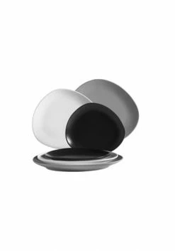 MÄSER Tellerset, Keramik GLENDALE Schwarz/ Weiß/ Grau