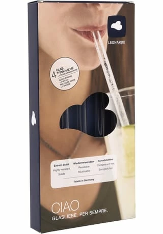 LEONARDO Glas-Trinkhalme "Ciao", Mit Bürste, 4er-Pack 4 LEONARDO Glas-Trinkhalme "Ciao", Mit Bürste, 4er-Pack – Bild 2