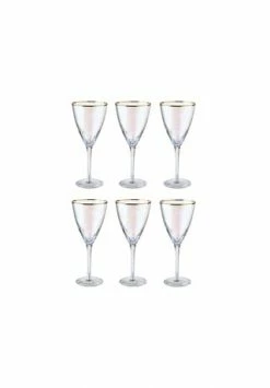 BUTLERS® SMERALDA 6x Weingläser Mit Goldrand 400ml